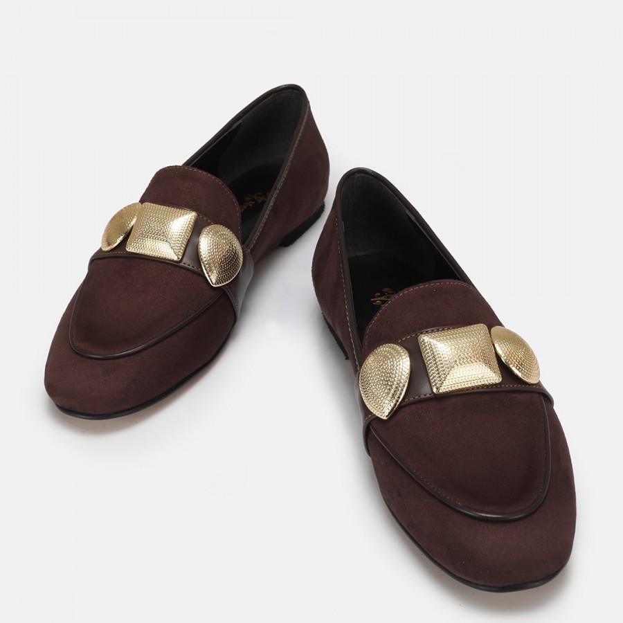 Loafer Ayakkabı Kahverengi Tokalı