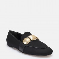 Loafer Ayakkabı Siyah Süet Tokalı