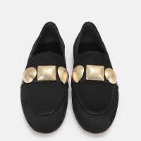 Loafer Ayakkabı Siyah Süet Tokalı