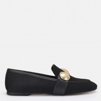 Loafer Ayakkabı Siyah Süet Tokalı
