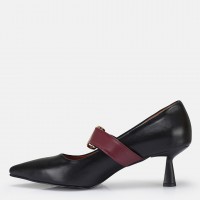Stiletto Ayakkabı Siyah Hakiki Deri Bantlı