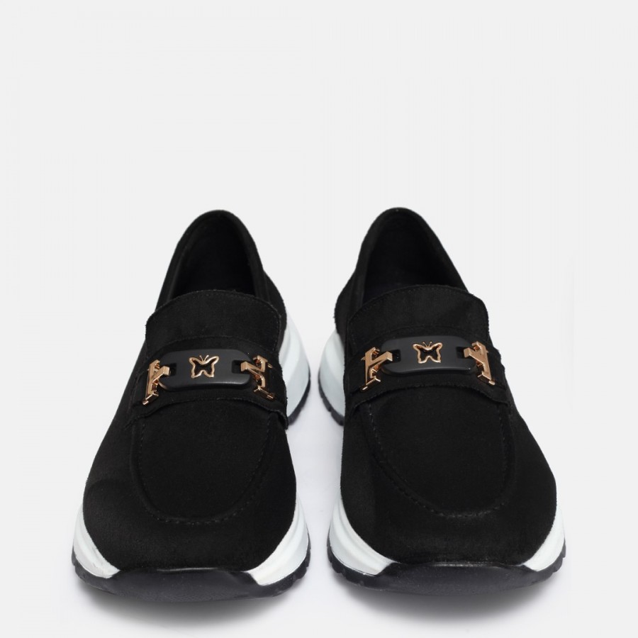 Siyah Süet Tokalı Loafer Ayakkabı