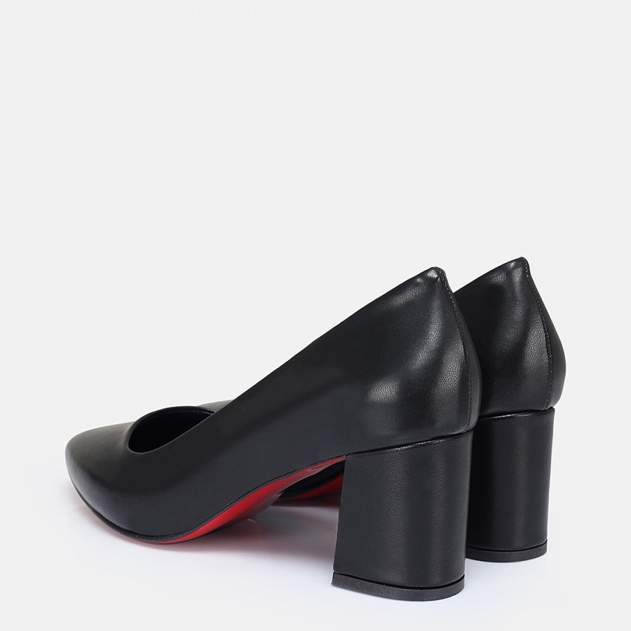 Stiletto Ayakkabı Siyah Kalın Topuklu