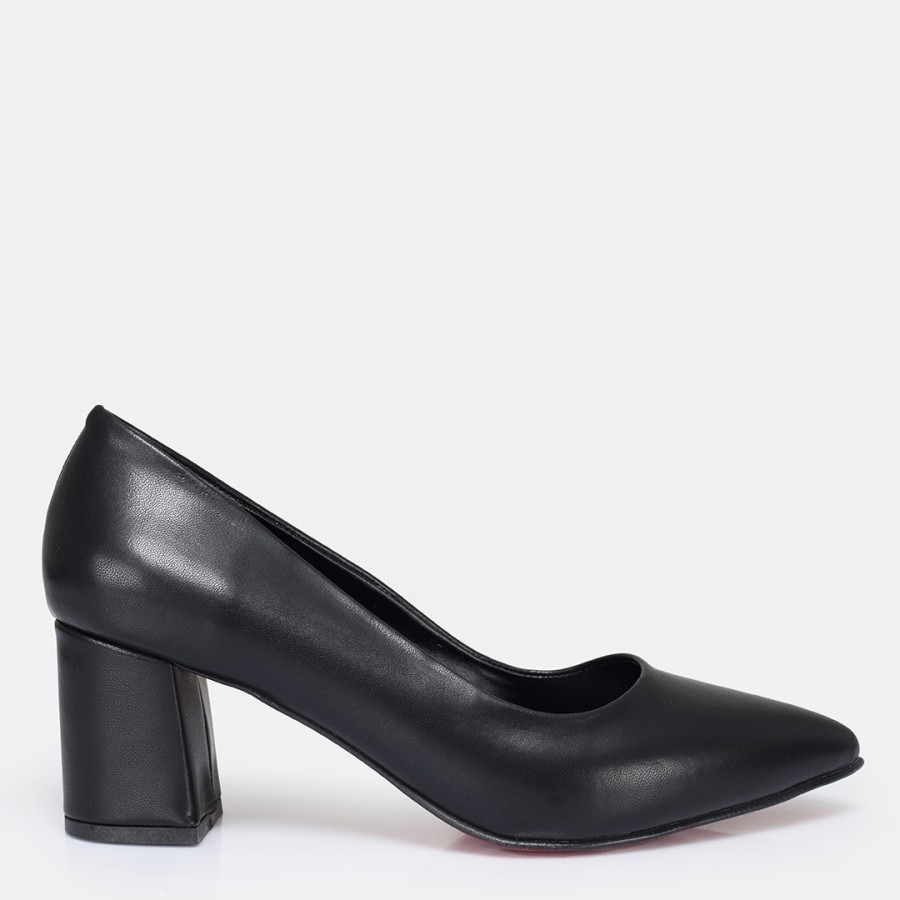 Stiletto Ayakkabı Siyah Kalın Topuklu