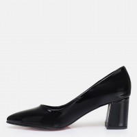 Stiletto Ayakkabı Siyah Rugan Kalın Topuklu