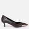 Stiletto Ayakkabı Kahverengi Metal Detaylı