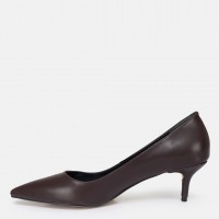 Stiletto Ayakkabı Kahverengi Metal Detaylı