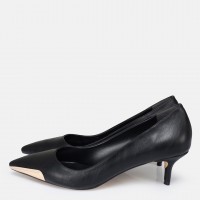 Stiletto Ayakkabı Siyah Metal Detaylı