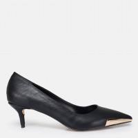 Stiletto Ayakkabı Siyah Metal Detaylı