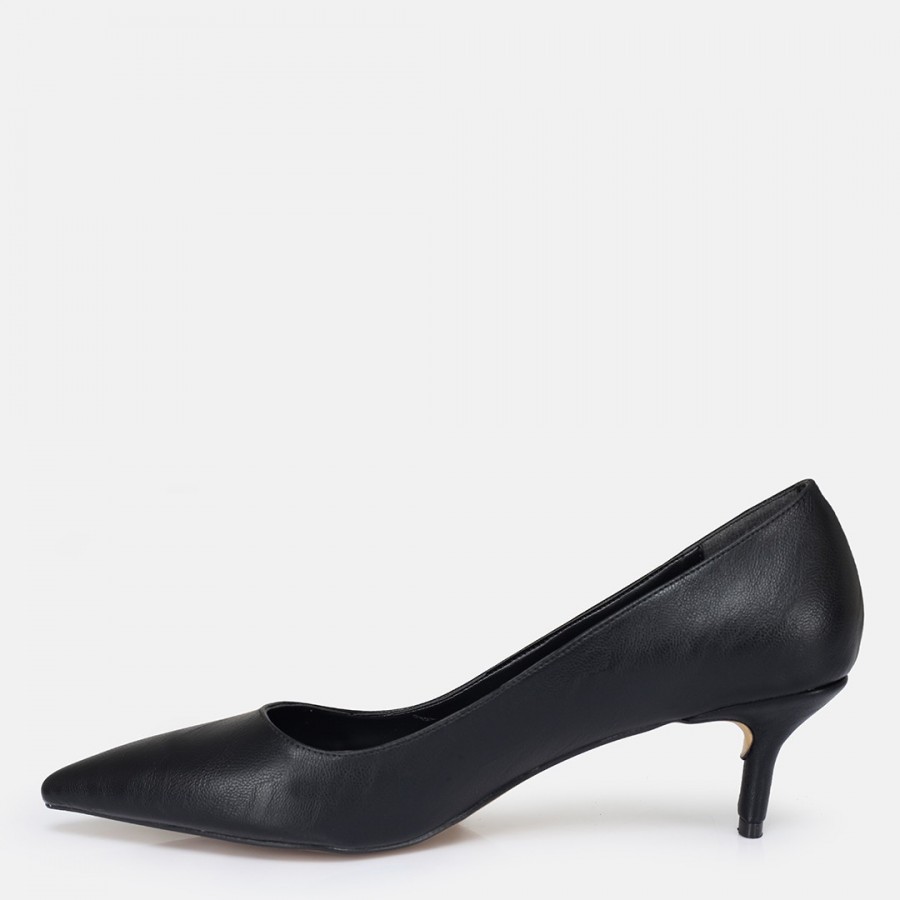 Stiletto Ayakkabı Siyah Metal Detaylı