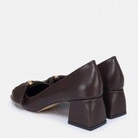 Stiletto Ayakkabı Kahverengi Fiyonklu