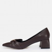 Stiletto Ayakkabı Kahverengi Fiyonklu