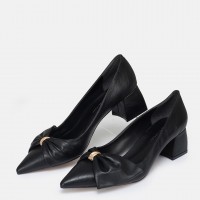Stiletto Ayakkabı Siyah Fiyonklu