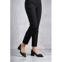 Stiletto Ayakkabı Siyah Fiyonklu