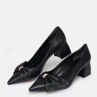 Stiletto Ayakkabı Siyah Fiyonklu