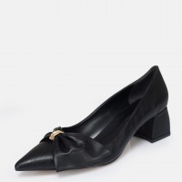 Stiletto Ayakkabı Siyah Fiyonklu