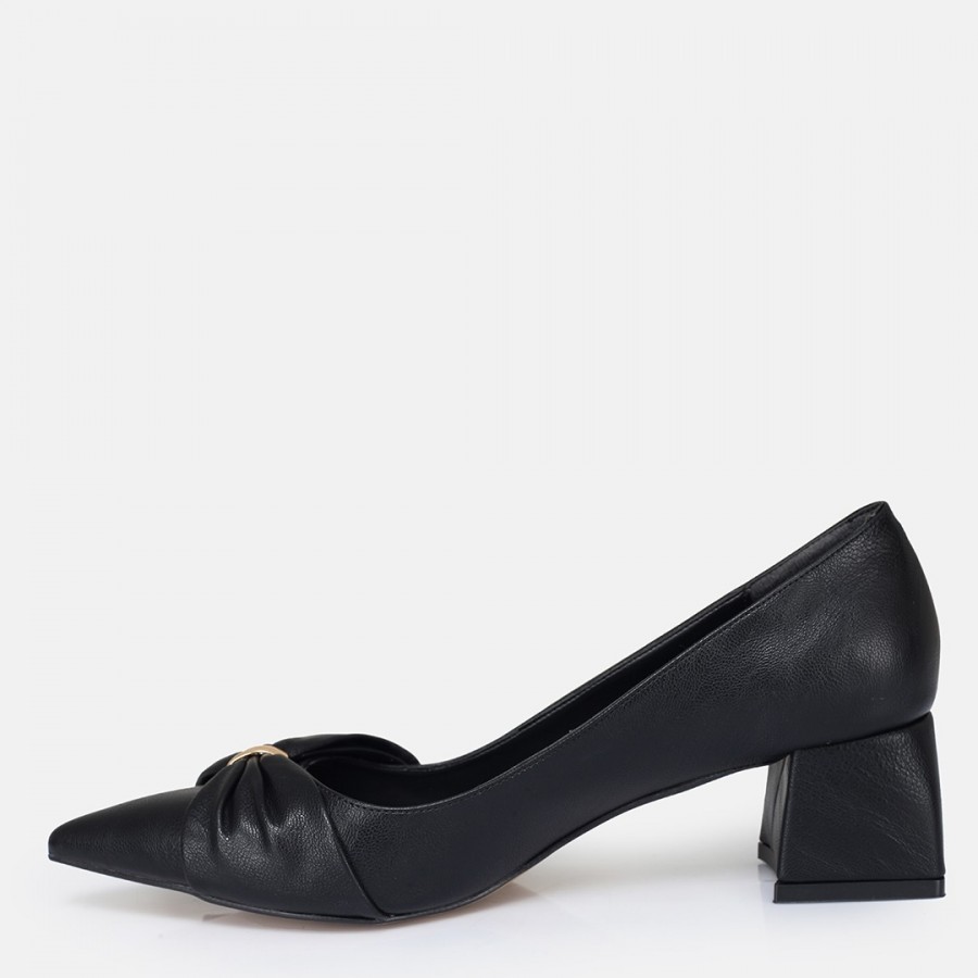 Stiletto Ayakkabı Siyah Fiyonklu