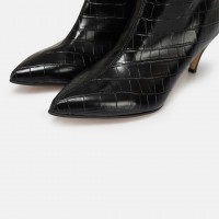Topuklu Çizme Siyah Crocodile Desen