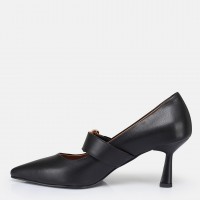 Stiletto Siyah Hakiki Deri Kemerli