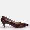 Bordo Az Topuklu Stiletto Desenli