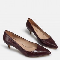 Bordo Az Topuklu Stiletto Desenli