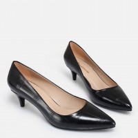 Az Topuklu Stiletto Siyah Desenli