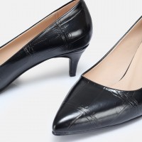 Az Topuklu Stiletto Siyah Desenli