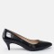 Az Topuklu Stiletto Siyah Desenli