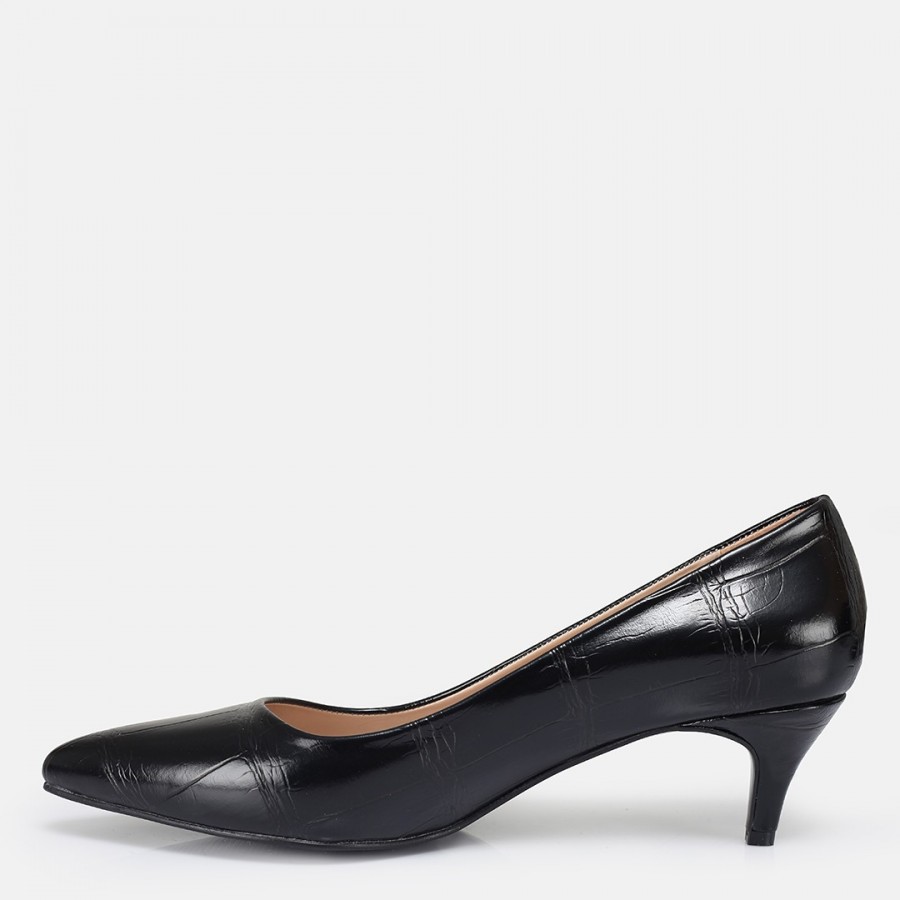 Az Topuklu Stiletto Siyah Desenli