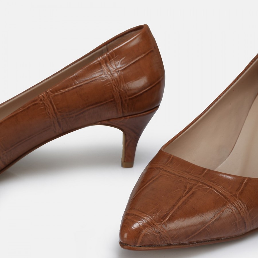 Az Topuklu Stiletto Taba Desenli