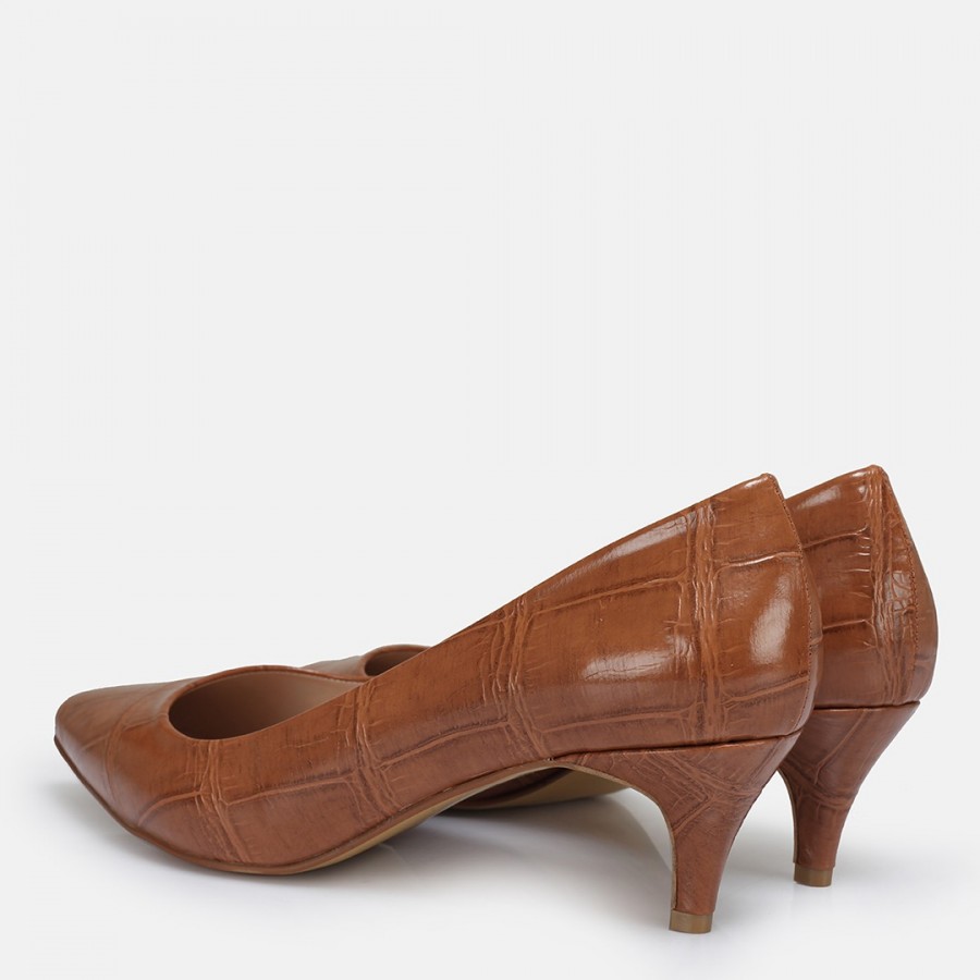 Az Topuklu Stiletto Taba Desenli