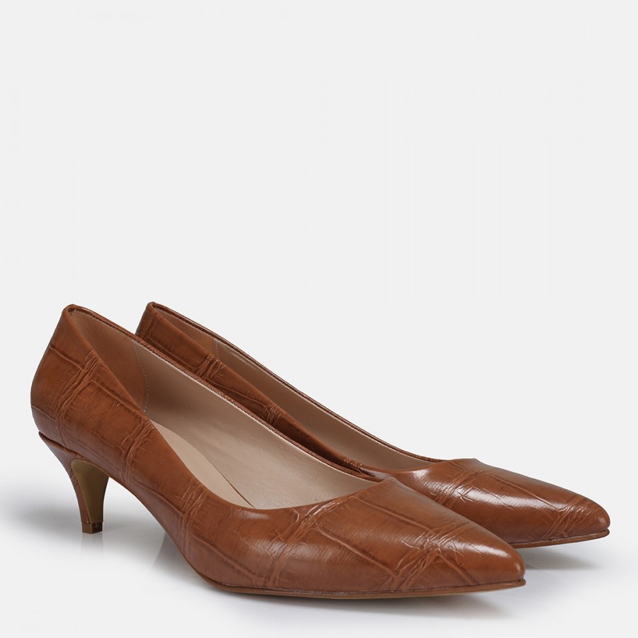 Az Topuklu Stiletto Taba Desenli