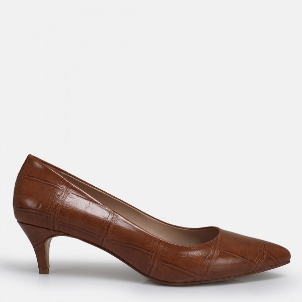 Az Topuklu Stiletto Taba Desenli