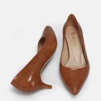 Az Topuklu Stiletto Taba Desenli