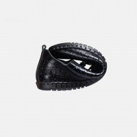 Siyah Rugan Delikli Spor Ayakkabı Hakiki Deri