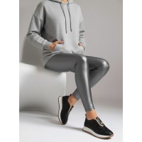 Spor Ayakkabı Hakiki Deri Siyah Hasır Desen