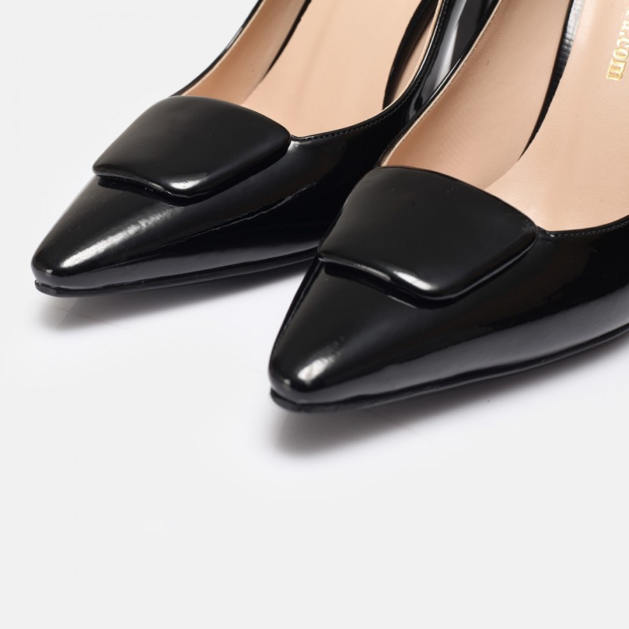 Stiletto Siyah Rugan Tokalı