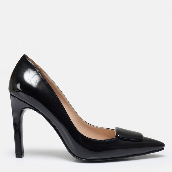 Stiletto Siyah Rugan Tokalı