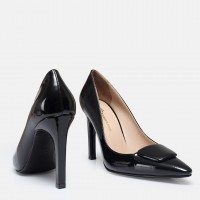 Stiletto Siyah Rugan Tokalı