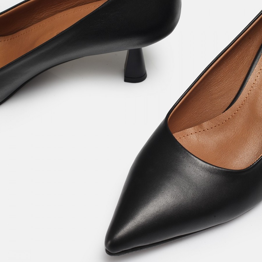 Stiletto Siyah Hakiki Deri Model