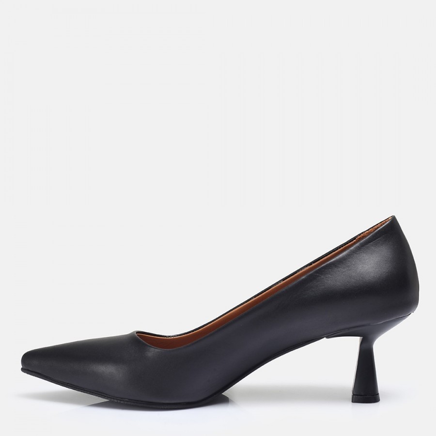 Stiletto Siyah Hakiki Deri Model