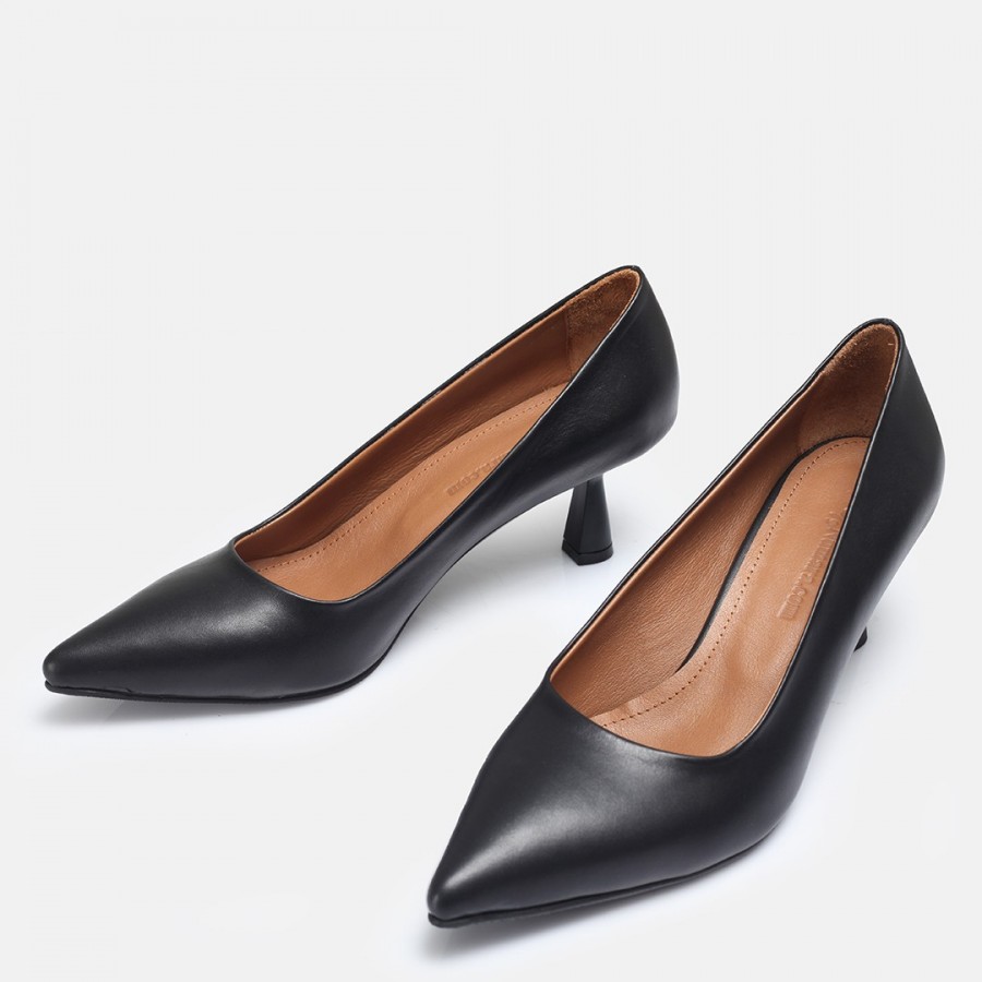 Stiletto Siyah Hakiki Deri Model