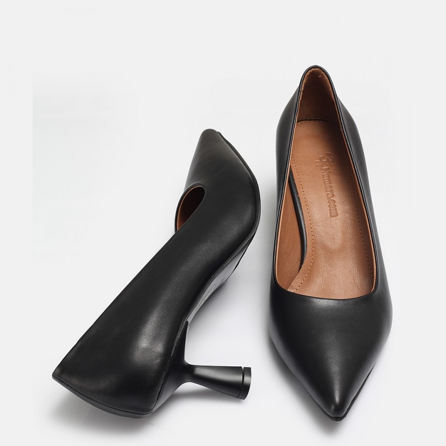 Stiletto Siyah Hakiki Deri Model