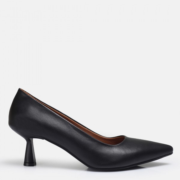 Stiletto Siyah Hakiki Deri Model