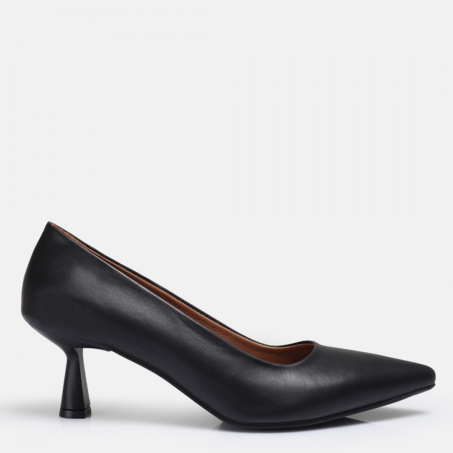 Stiletto Siyah Hakiki Deri Model
