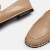 Düz Ayakkabı Loafer Nude Yumuşak Hakiki Deri