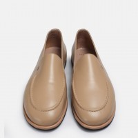 Düz Ayakkabı Loafer Nude Yumuşak Hakiki Deri