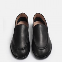 Düz Ayakkabı Loafer Siyah Yumuşak Hakiki Deri