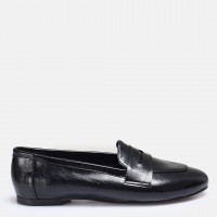 Düz Ayakkabı Loafer Siyah Rugan