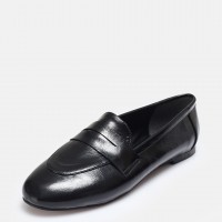 Düz Ayakkabı Loafer Siyah Rugan